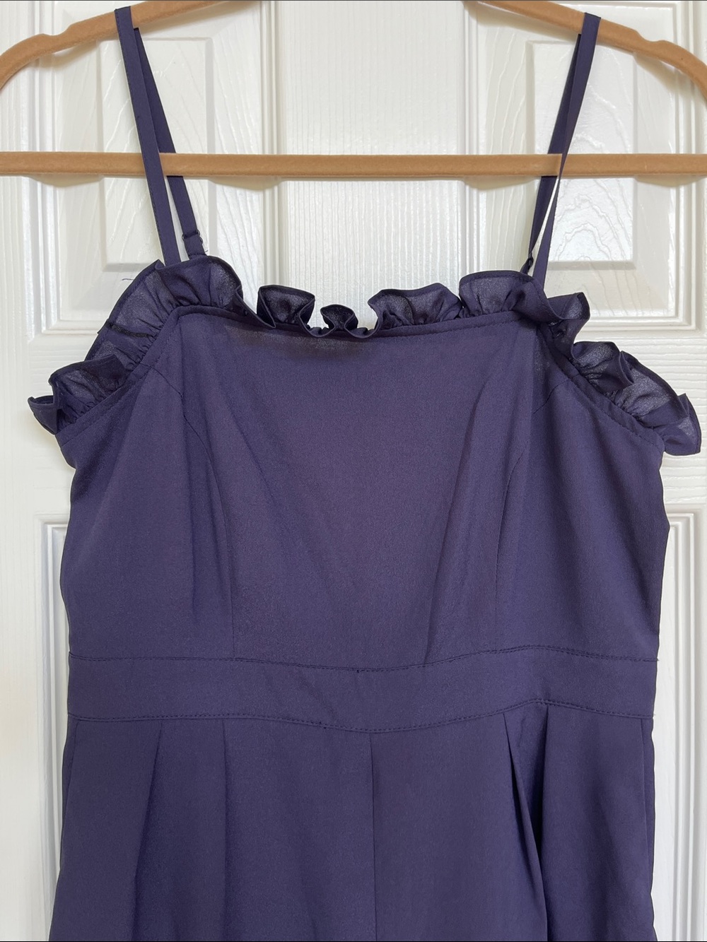 Naked Zebra Purple Ruffle-Trim Wide-Leg Jumpsuit